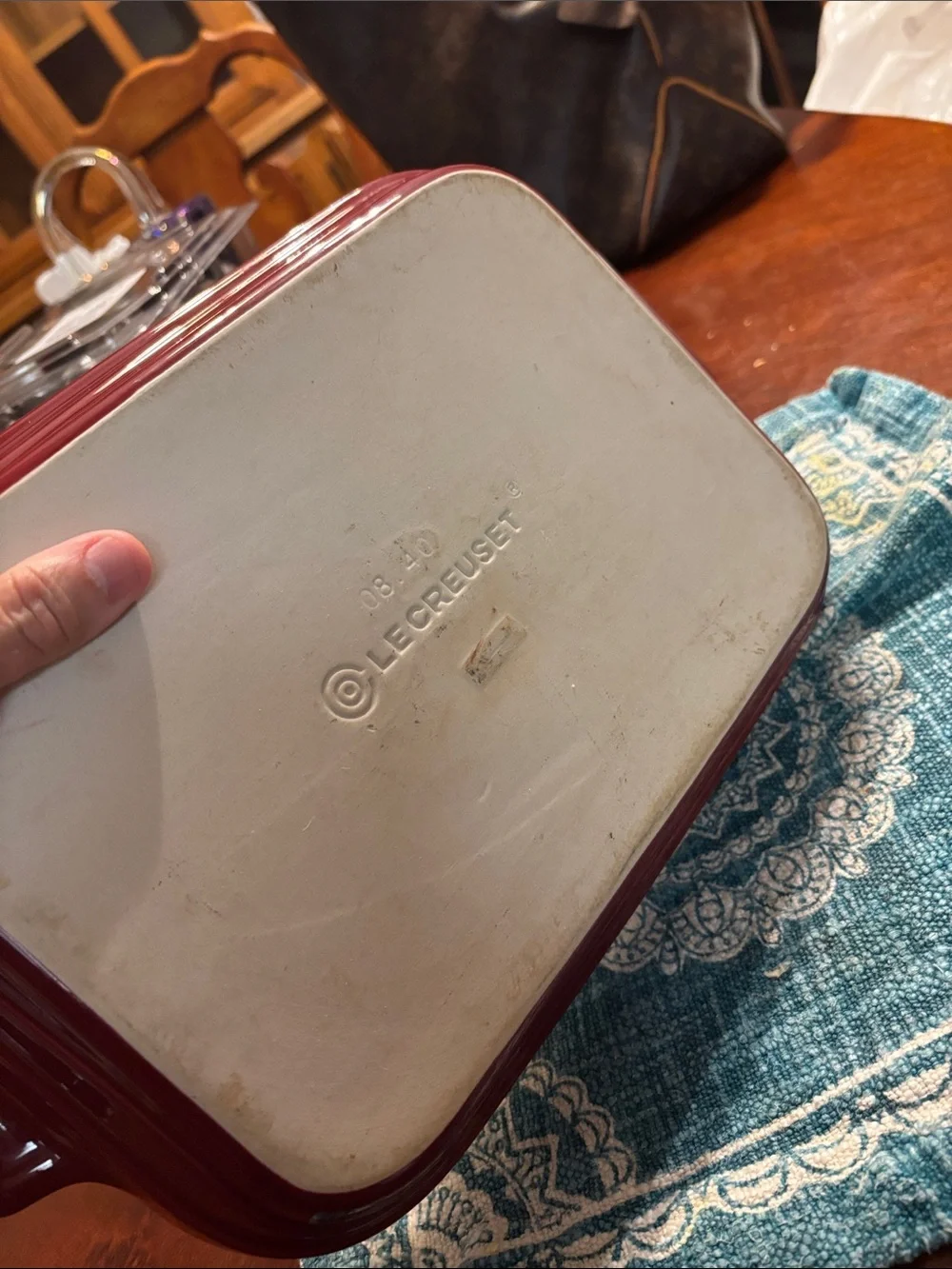 Le Creuset Cream Rectangular Stoneware Casserole dish